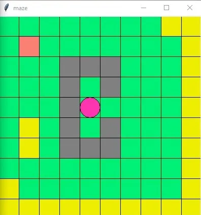 Q-learning maze solver project screenshot